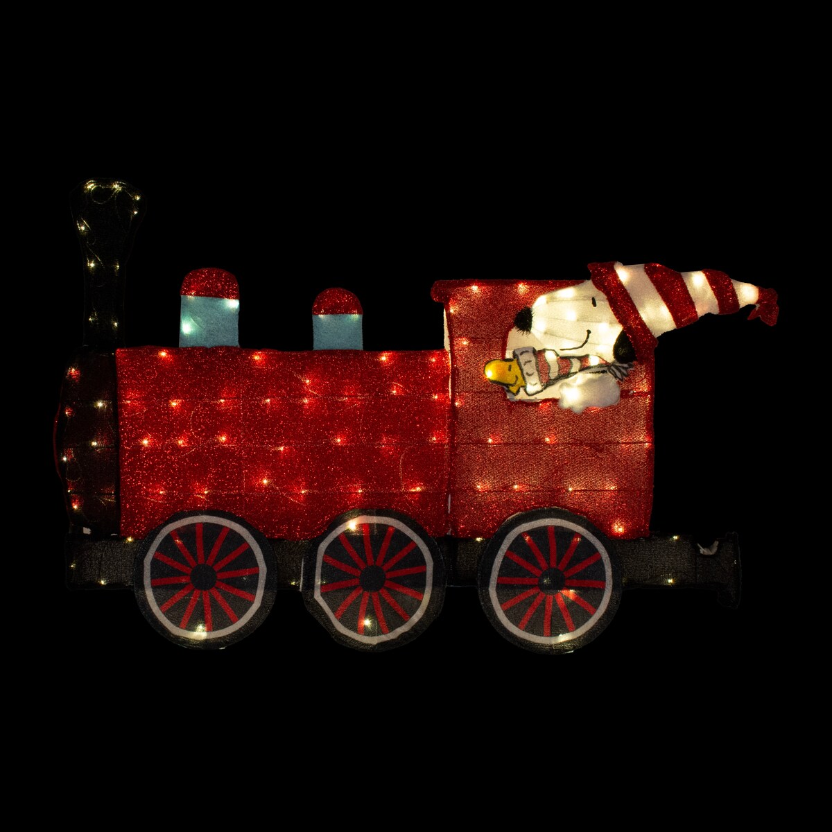 Ensemble de 2 trains pré-éclairés à LED 2D Peanuts