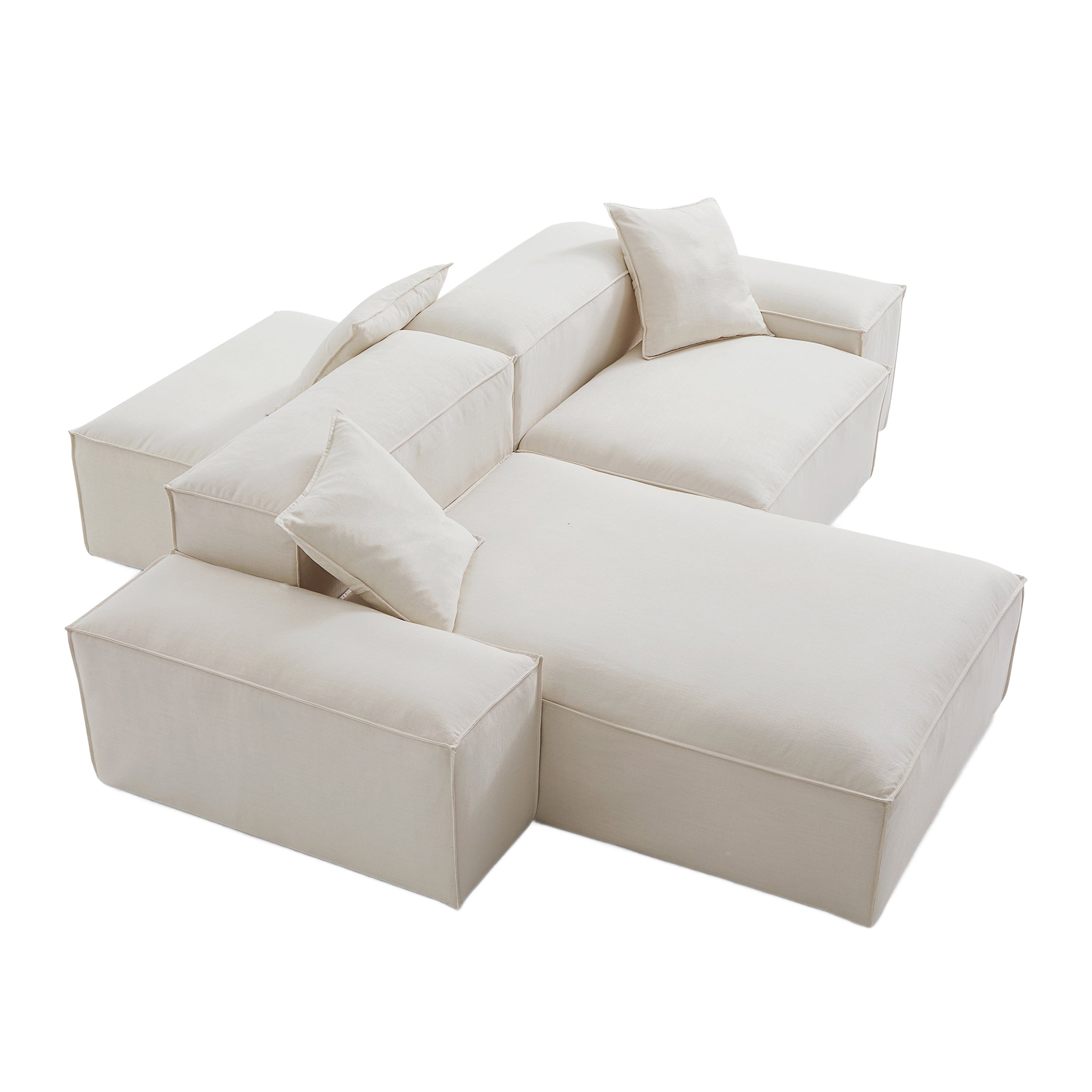 Freedom Modular Beige Double-Sided Sectional Sofa