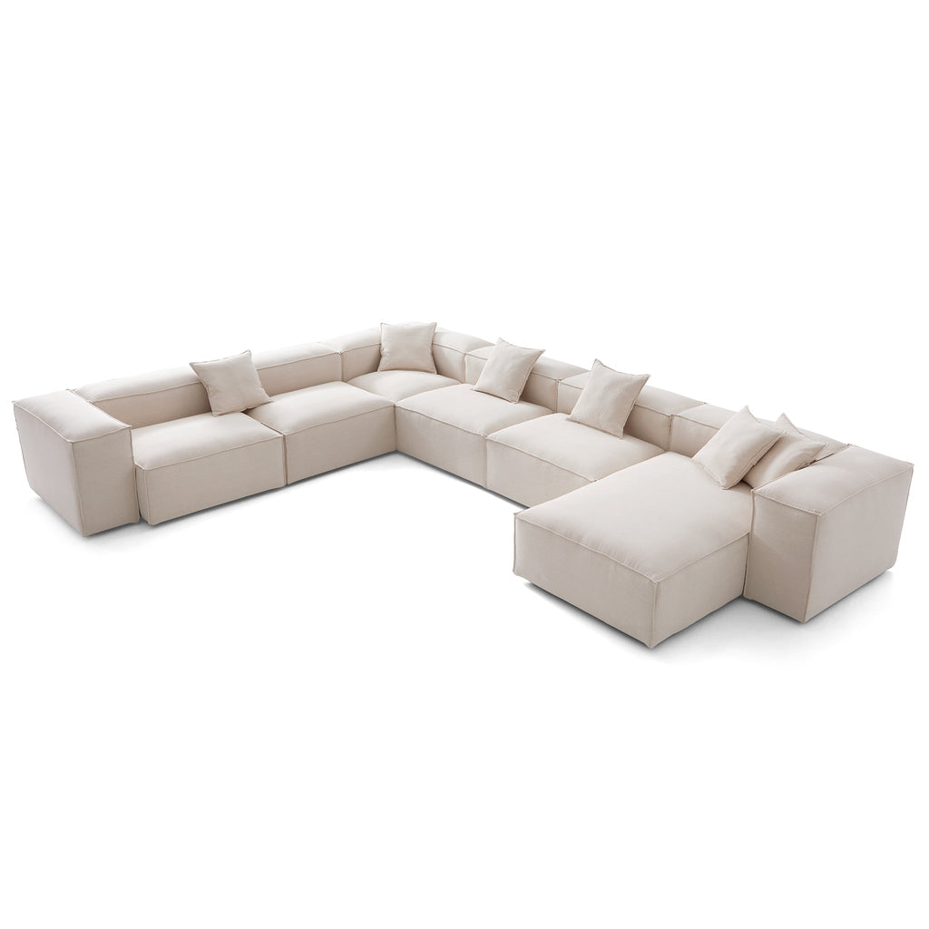 Canapé sectionnel blanc Freedom Modular en forme de U