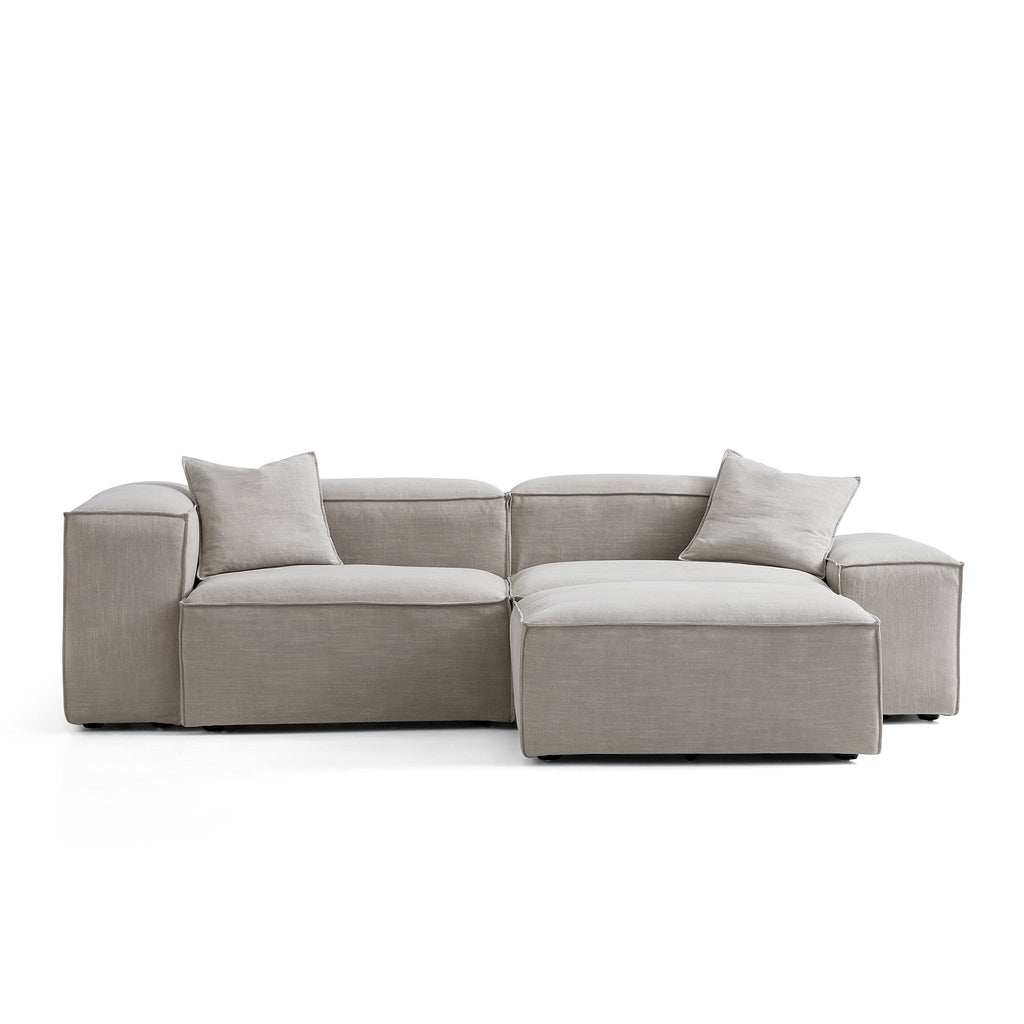 Canapé modulaire Freedom gris neuf avec pouf