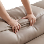 Cube Modular Khaki Genuine Leather Sectional