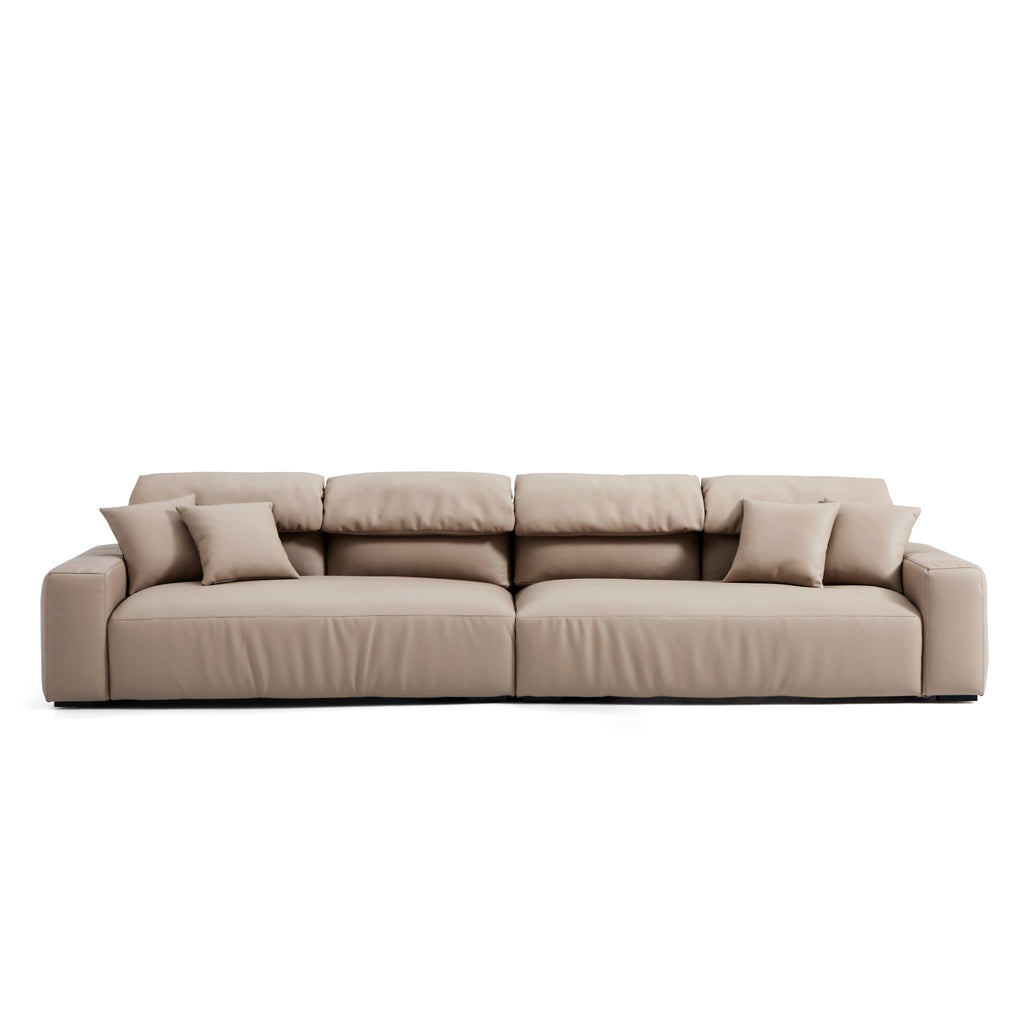 Chestnut Khaki Leather Sofa