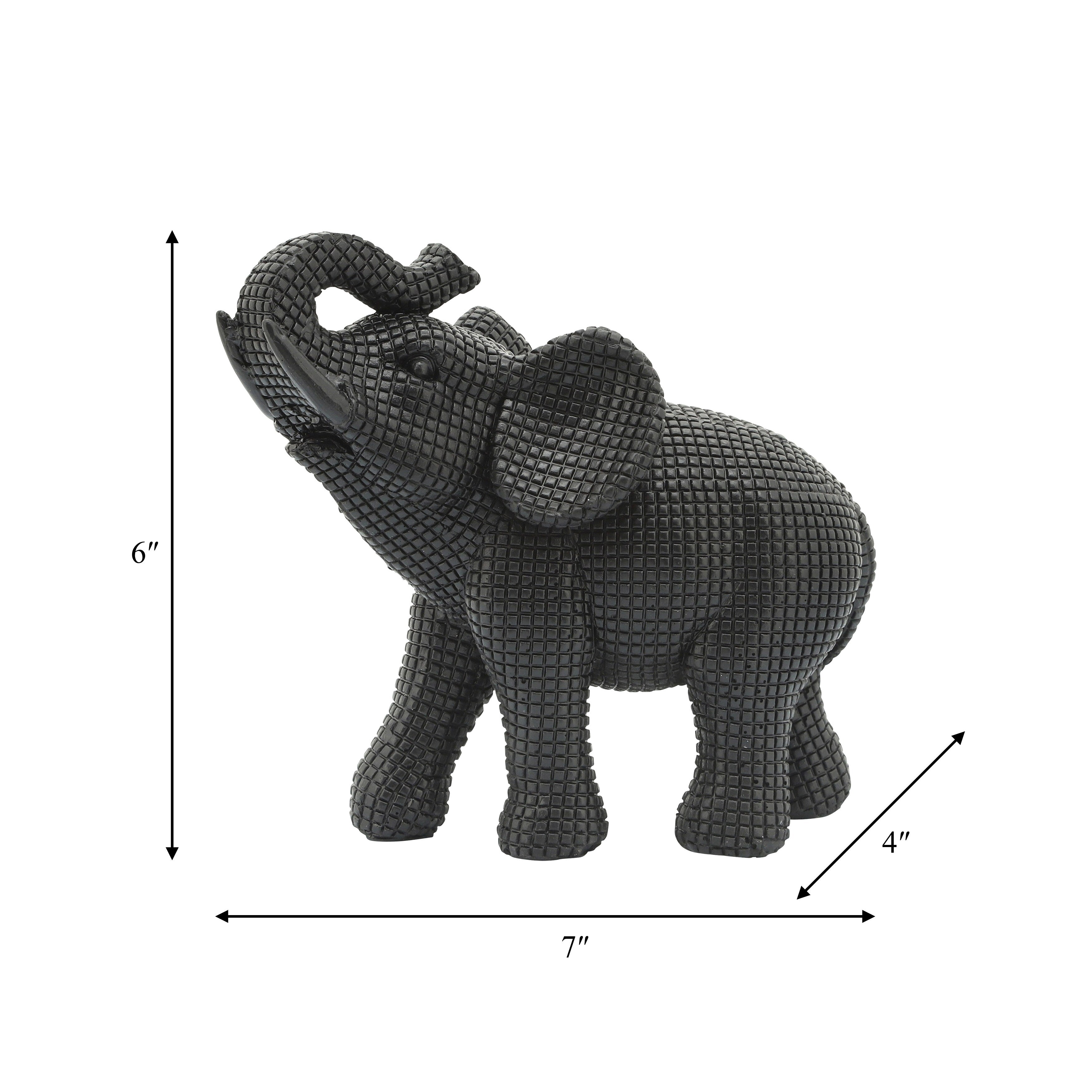 Sagebrook Home Boho 7 Figurine décorative en polyrésine représentant un éléphant - 7 x 4 x 7