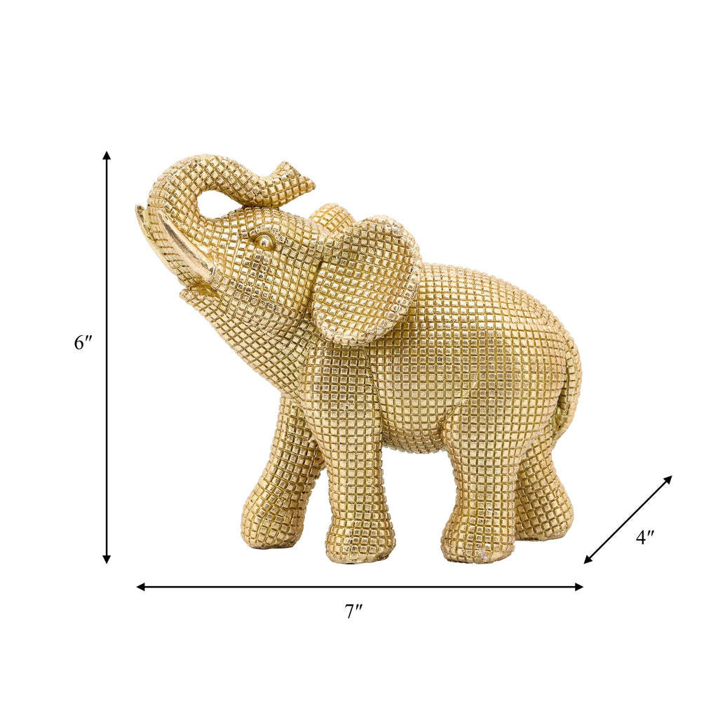 Sagebrook Home Boho 7 Figurine décorative en polyrésine représentant un éléphant - 7 x 4 x 7