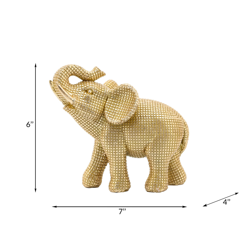 Sagebrook Home Boho 7 Figurine décorative en polyrésine représentant un éléphant - 7 x 4 x 7