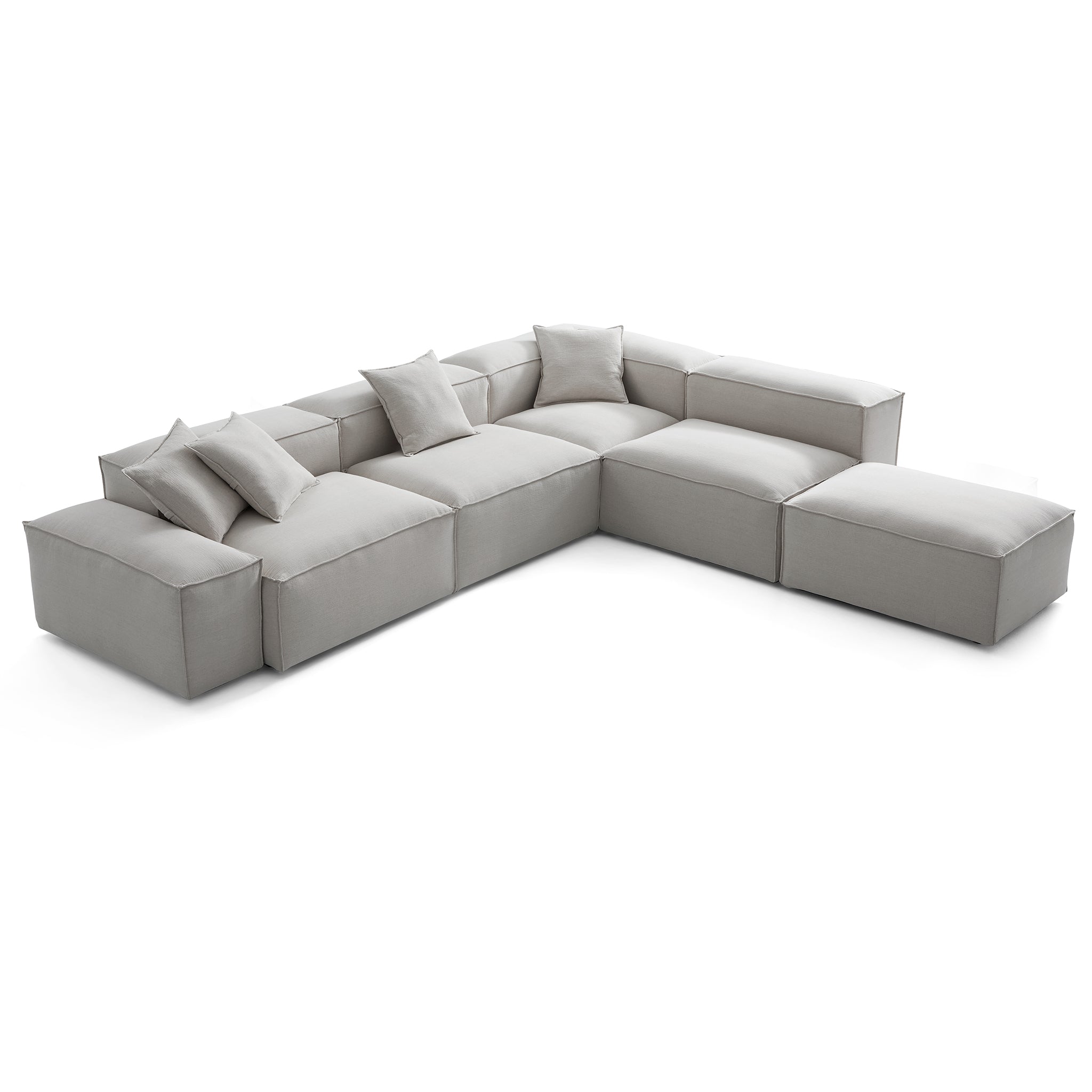 Freedom Modular Gray L-Shaped Sectional and Ottoman
