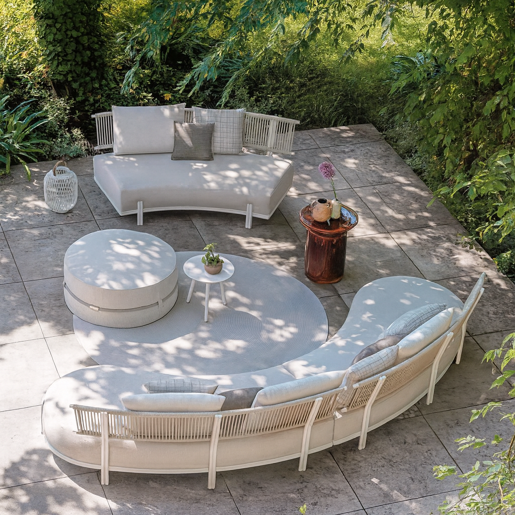 Maui Outdoor Curved Wicker Sectional Sofa Set
