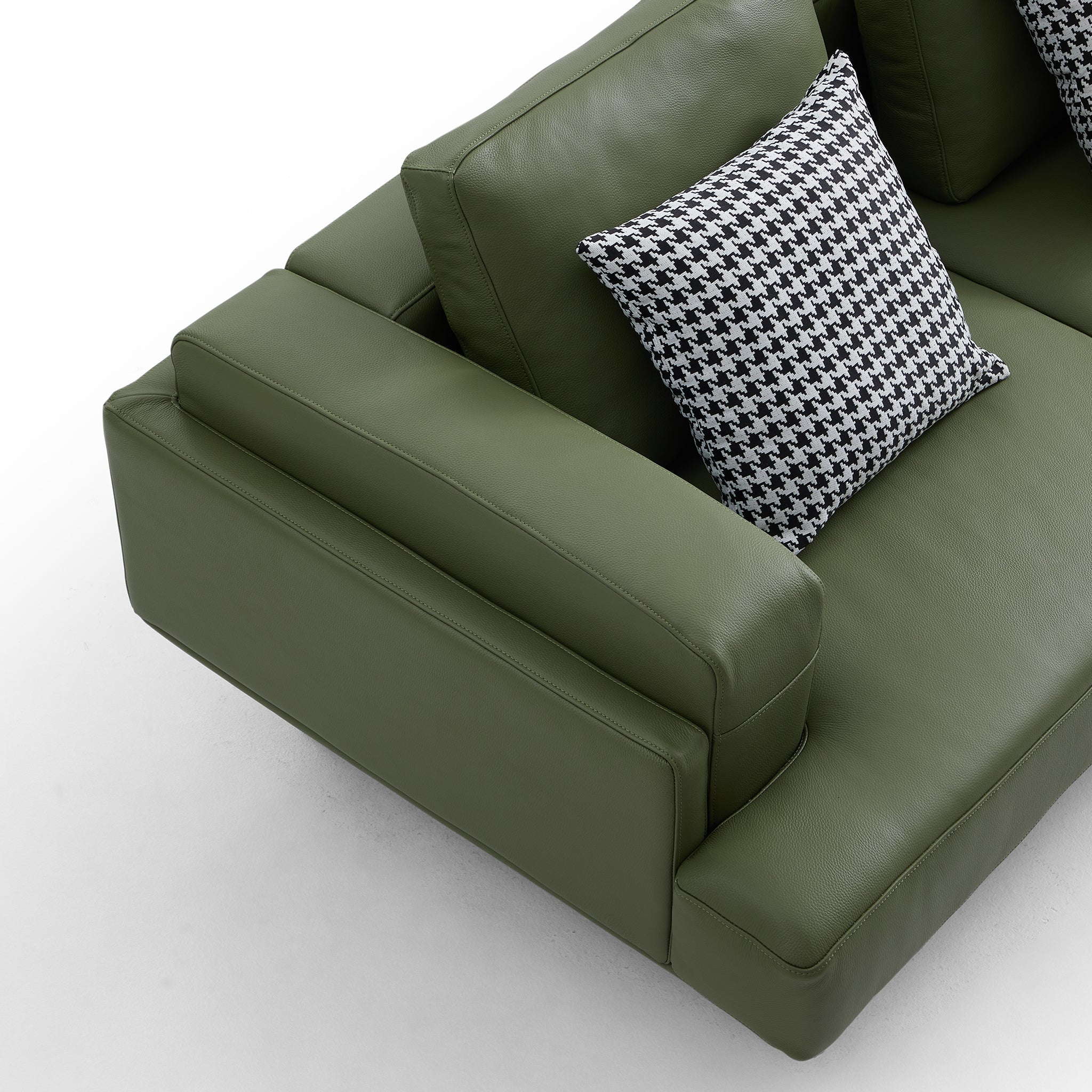 Ensemble de canapés en cuir véritable pleine fleur Olivia Green