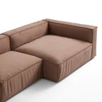 Canapé d'angle minimaliste de luxe en tissu marron