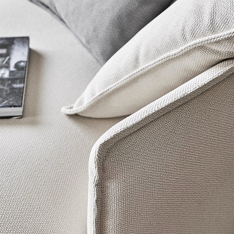 Canapé d'angle en tissu beige serein