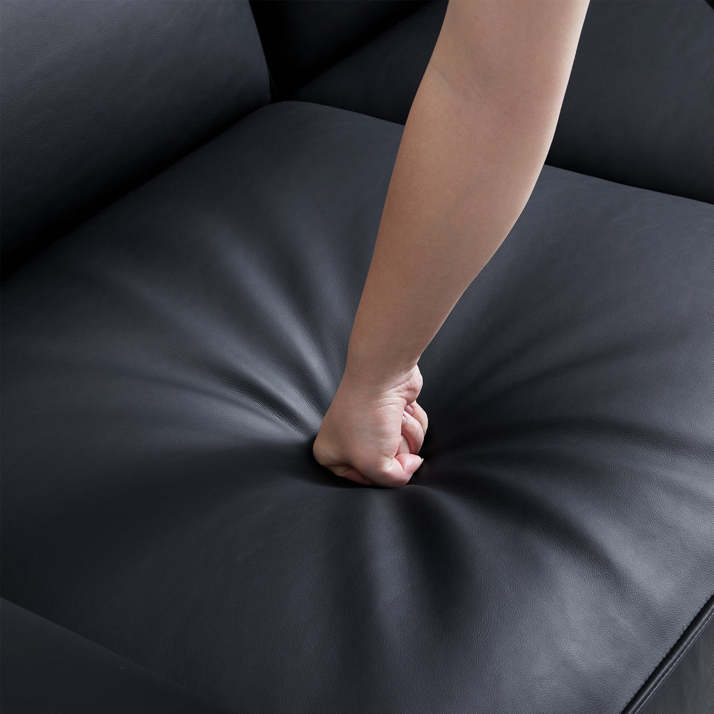 Domus High-Back Modular Leather Sofa and Ottoman