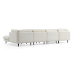 Vanilla Brown Leather U-Shaped Sectional