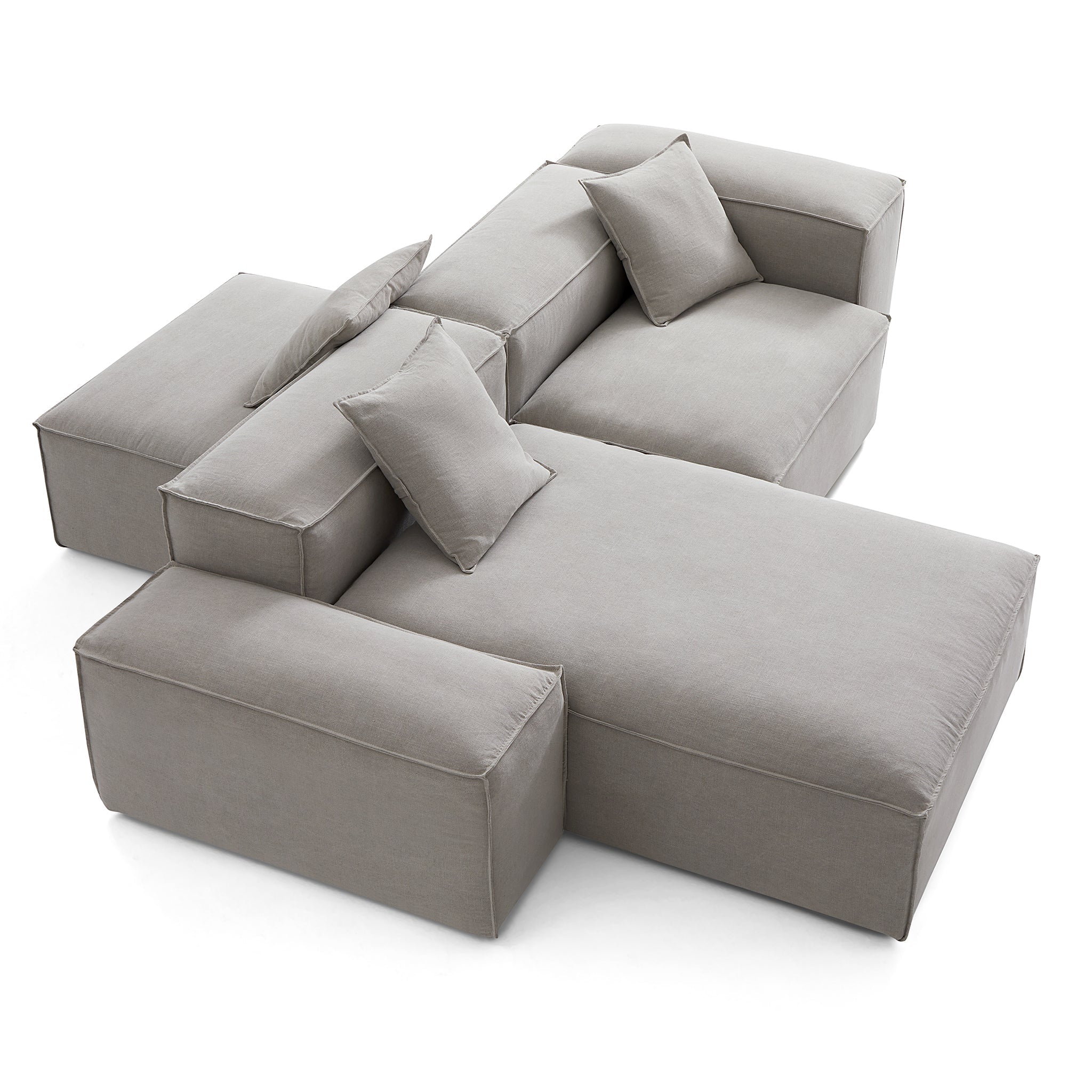 Freedom Modular Beige Double-Sided Sectional Sofa