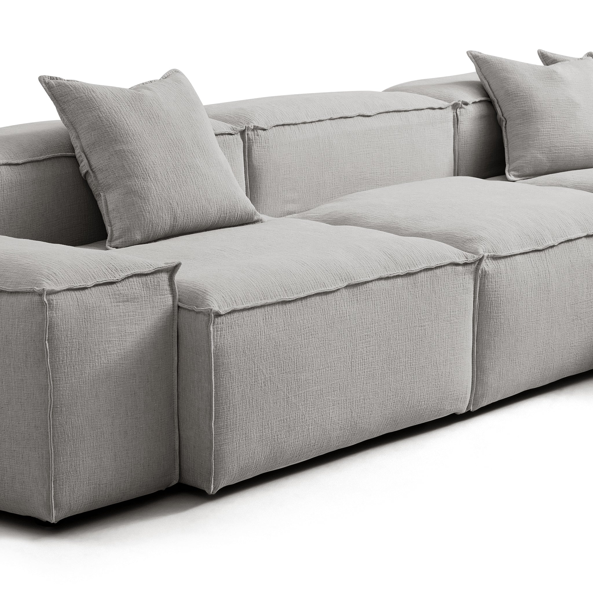 Canapé sectionnel modulaire gris Freedom à extrémité ouverte