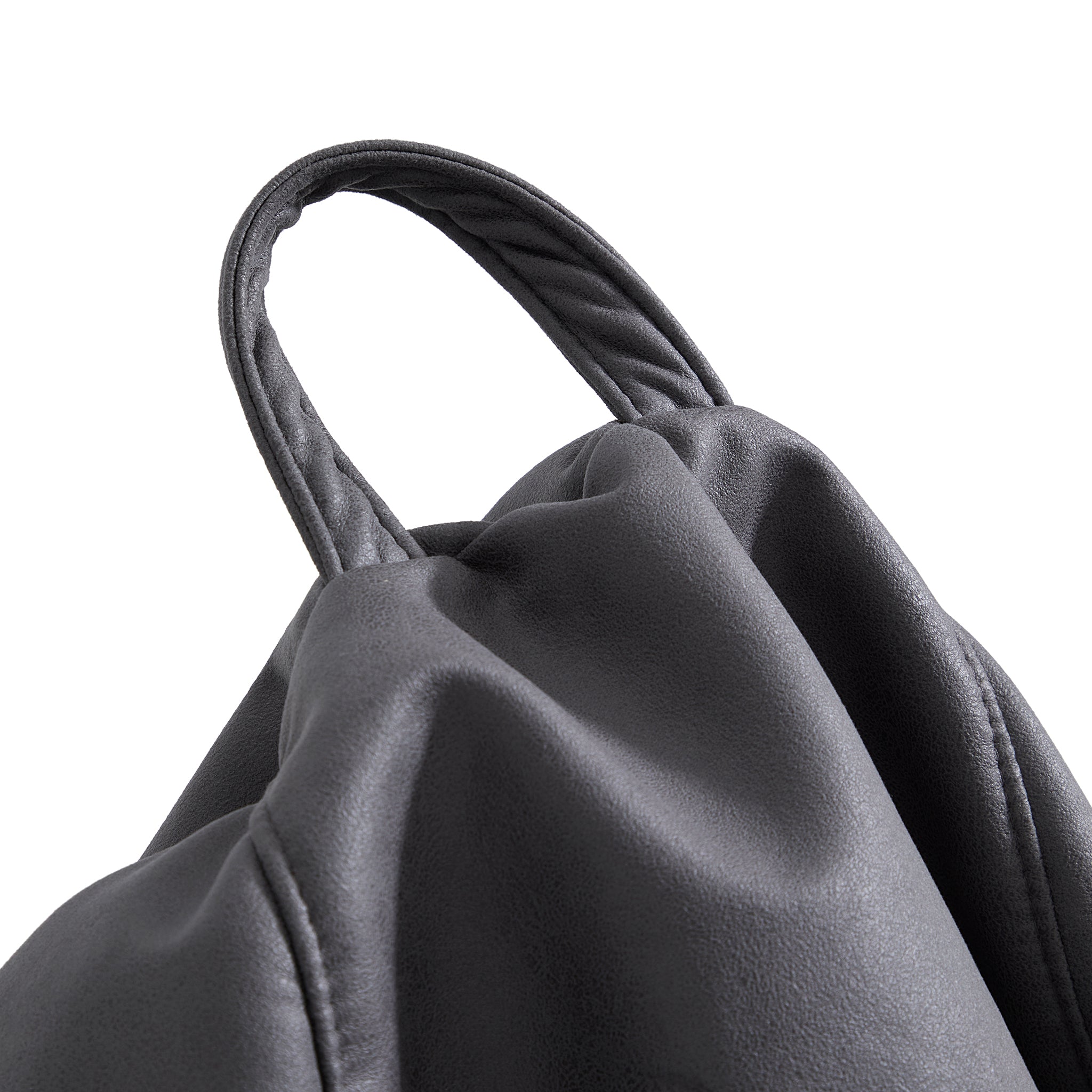 Pouf Litton en cuir gris