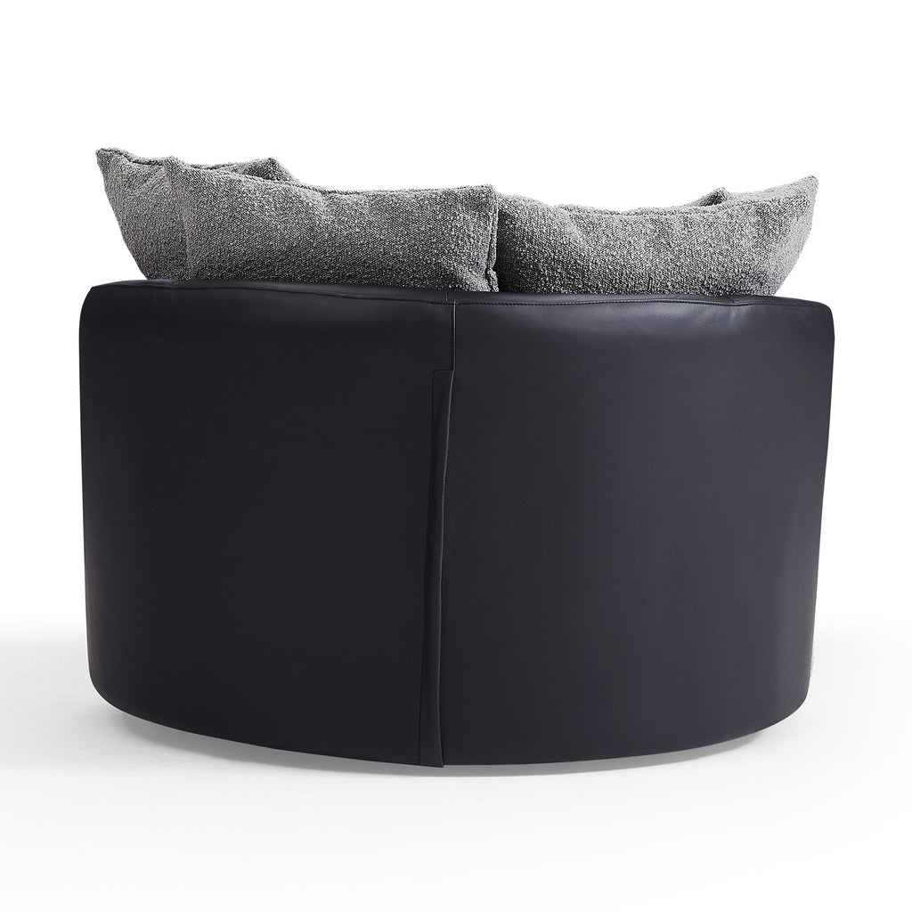 Fauteuil pivotant Luna en tissu bouclé gris clair