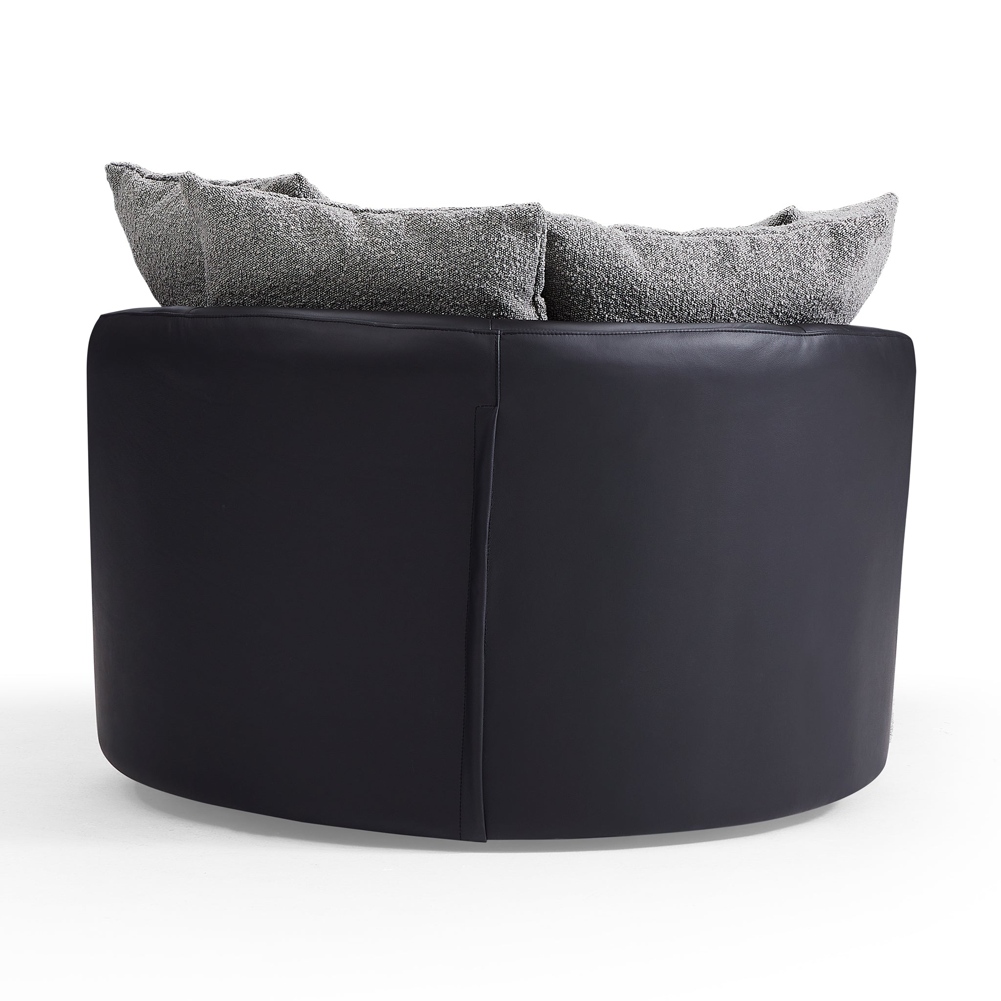 Fauteuil pivotant Luna en tissu bouclé gris clair