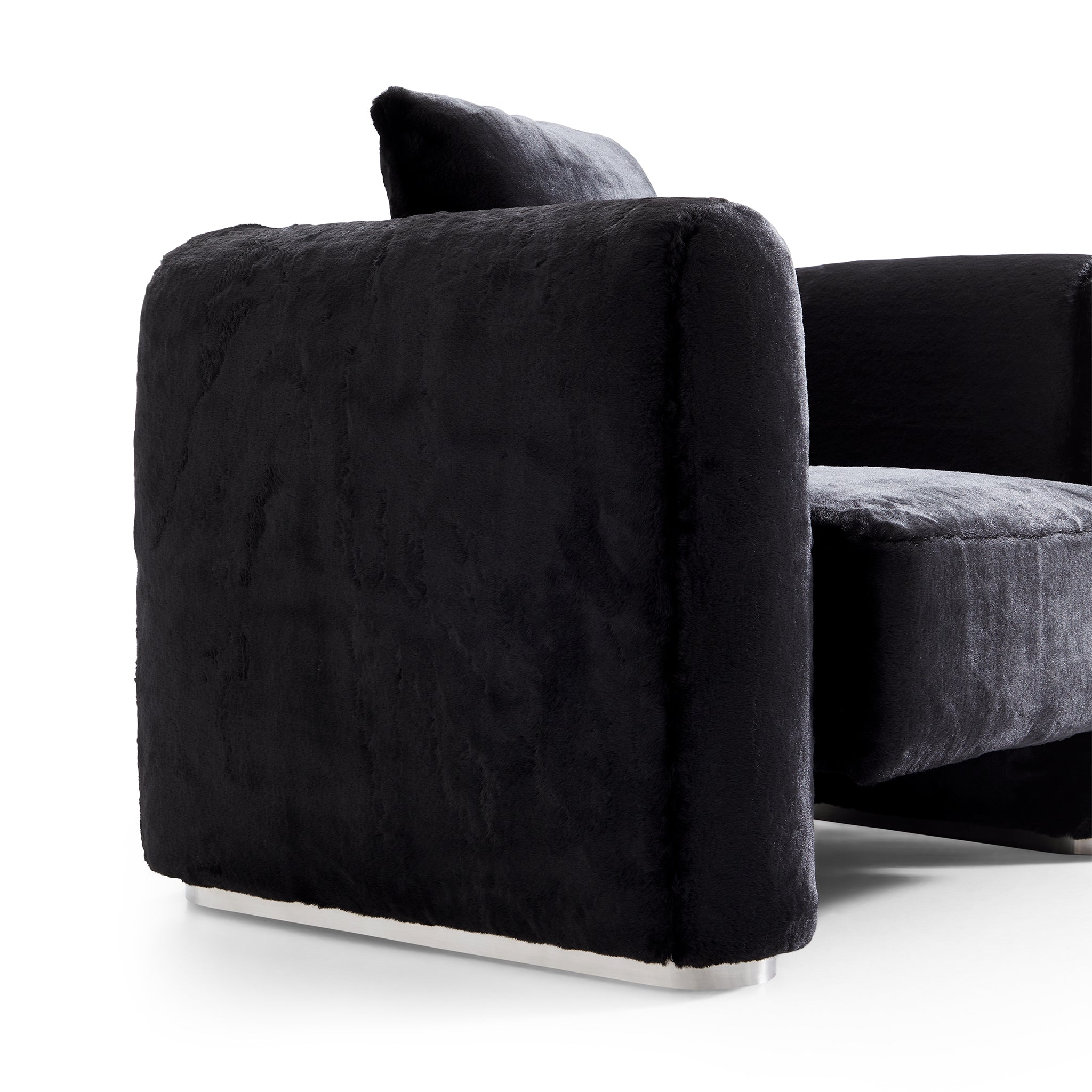 Fauteuil d'appoint en peluche Obsidian