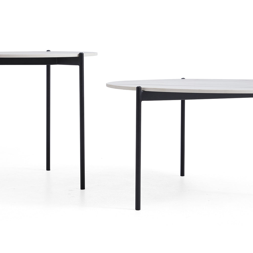 Ensemble de tables basses en pierre frittée Milan