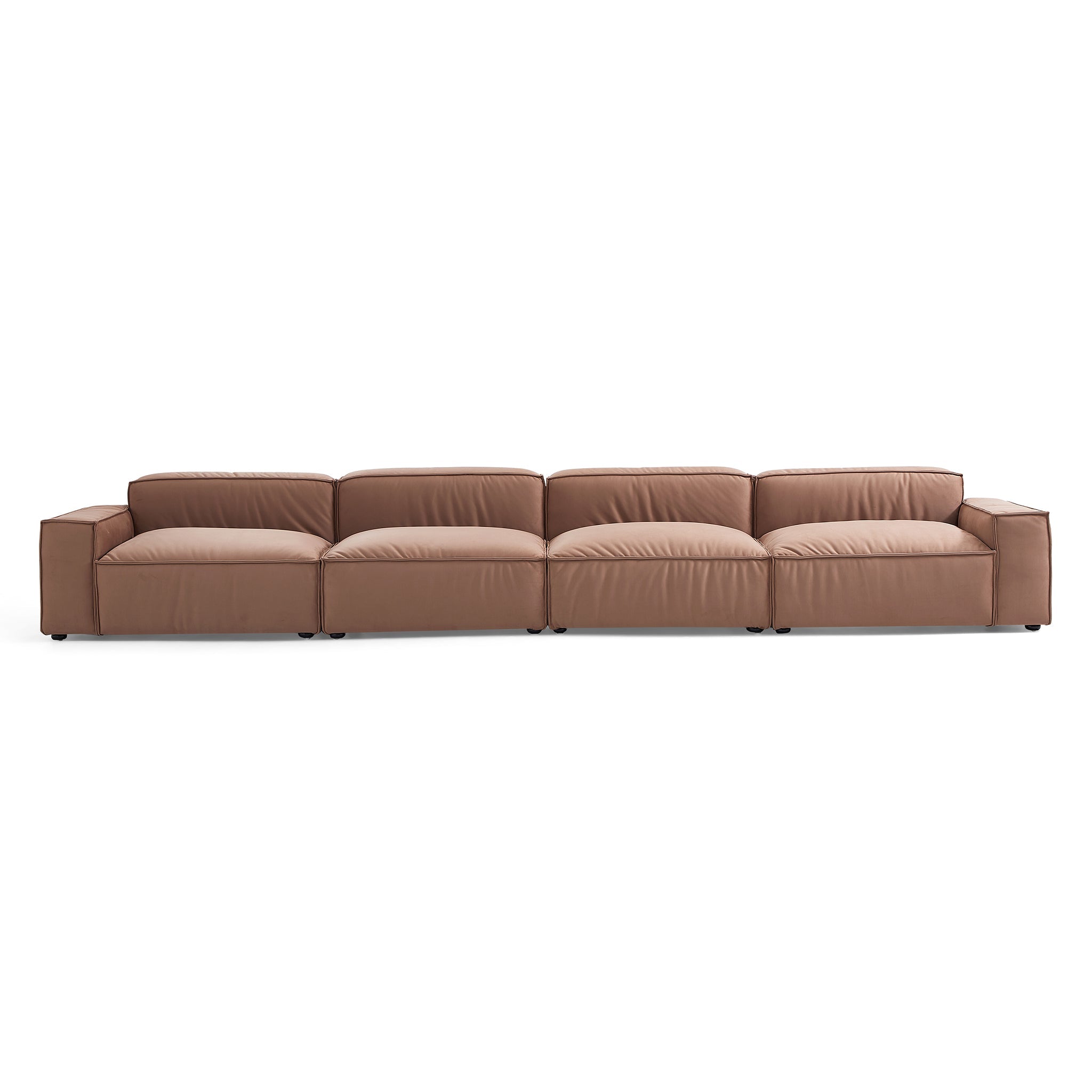 Canapé de luxe minimaliste en tissu marron
