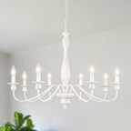 Lustre de ferme moderne, lustre bougie à 8 lumières pour salon, cuisine, îlot, salle à manger, hall d'entrée - L 31,1 x H 20,66