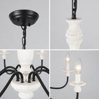 Lustre de ferme moderne, lustre bougie à 8 lumières pour salon, cuisine, îlot, salle à manger, hall d'entrée - L 31,1 x H 20,66