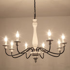 Lustre de ferme moderne, lustre bougie à 8 lumières pour salon, cuisine, îlot, salle à manger, hall d'entrée - L 31,1 x H 20,66