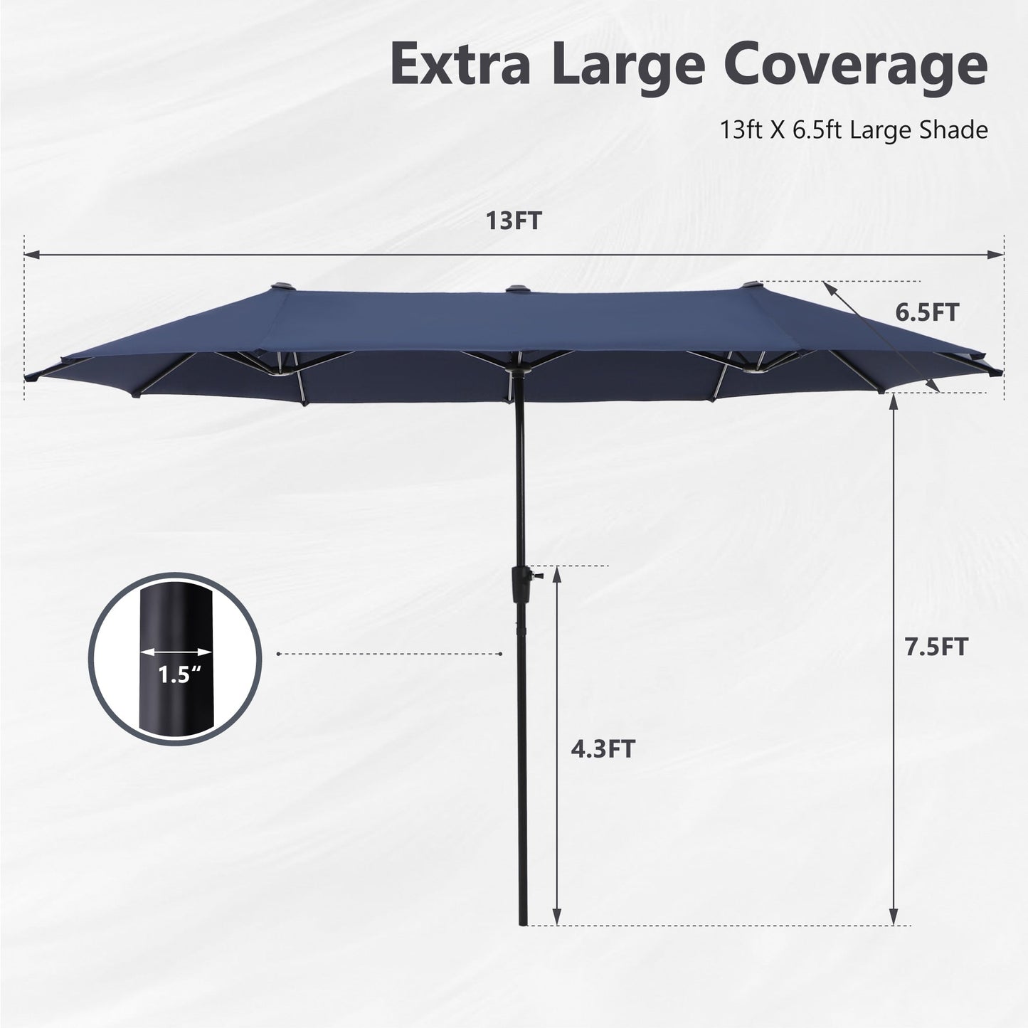 Ensemble de salle à manger de patio 8 pièces MAISON ARTS avec parasol de 13 pieds