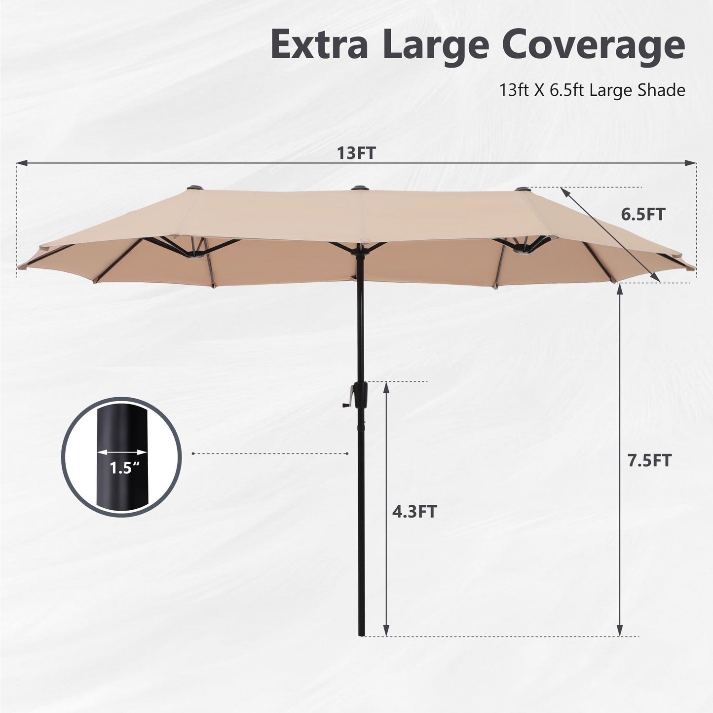 Ensemble de salle à manger de patio 8 pièces MAISON ARTS avec parasol de 13 pieds