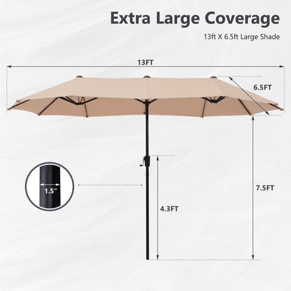Ensemble de salle à manger de patio 8 pièces MAISON ARTS avec parasol de 13 pieds