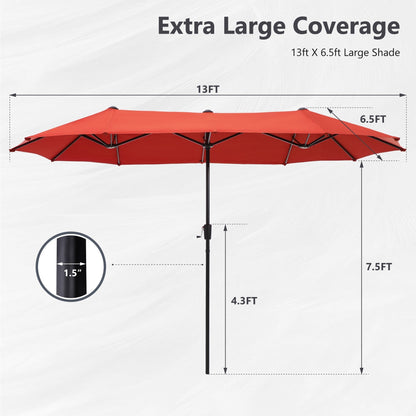 Ensemble de salle à manger de patio 8 pièces MAISON ARTS avec parasol de 13 pieds