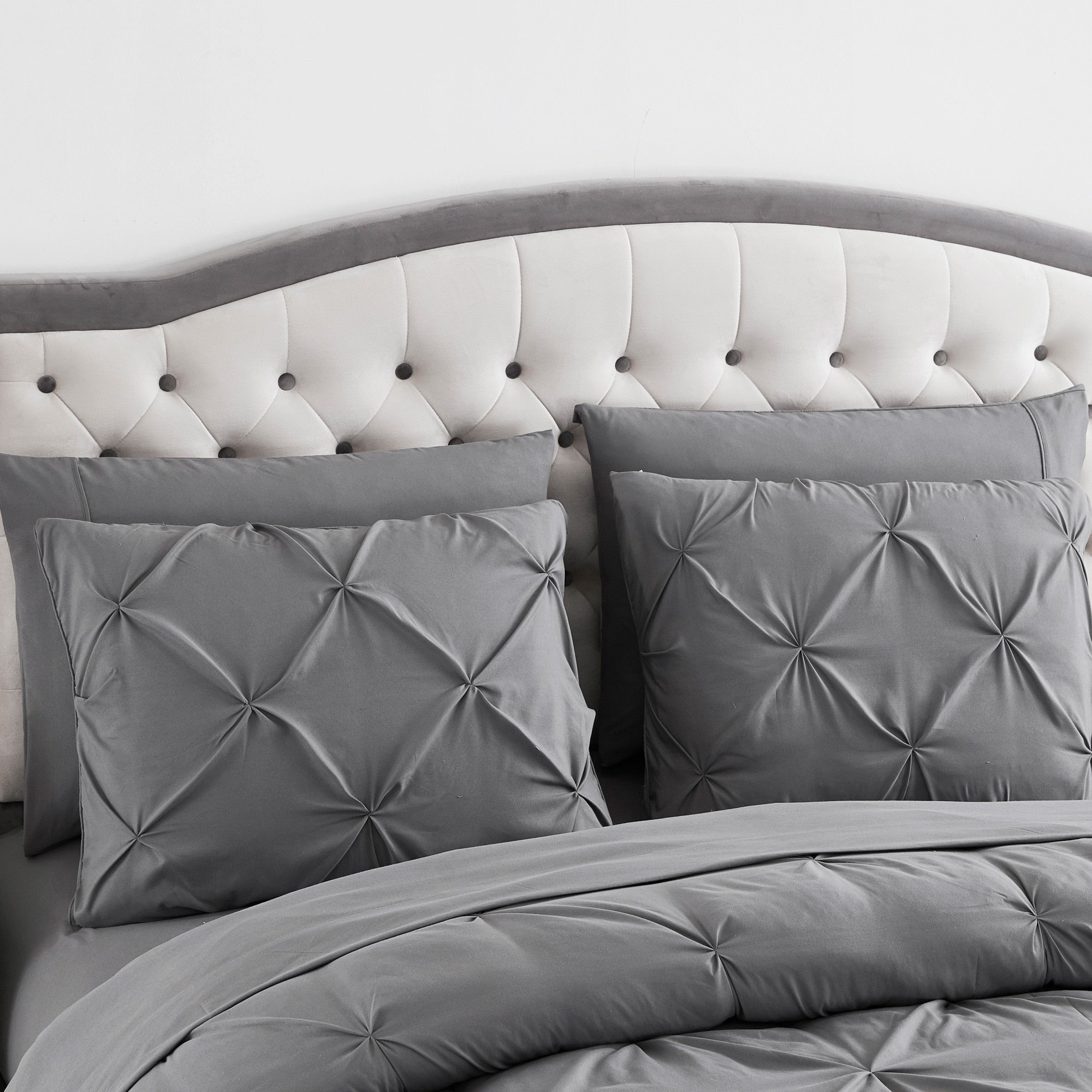 Ensemble de draps et couettes plissés 8 pièces