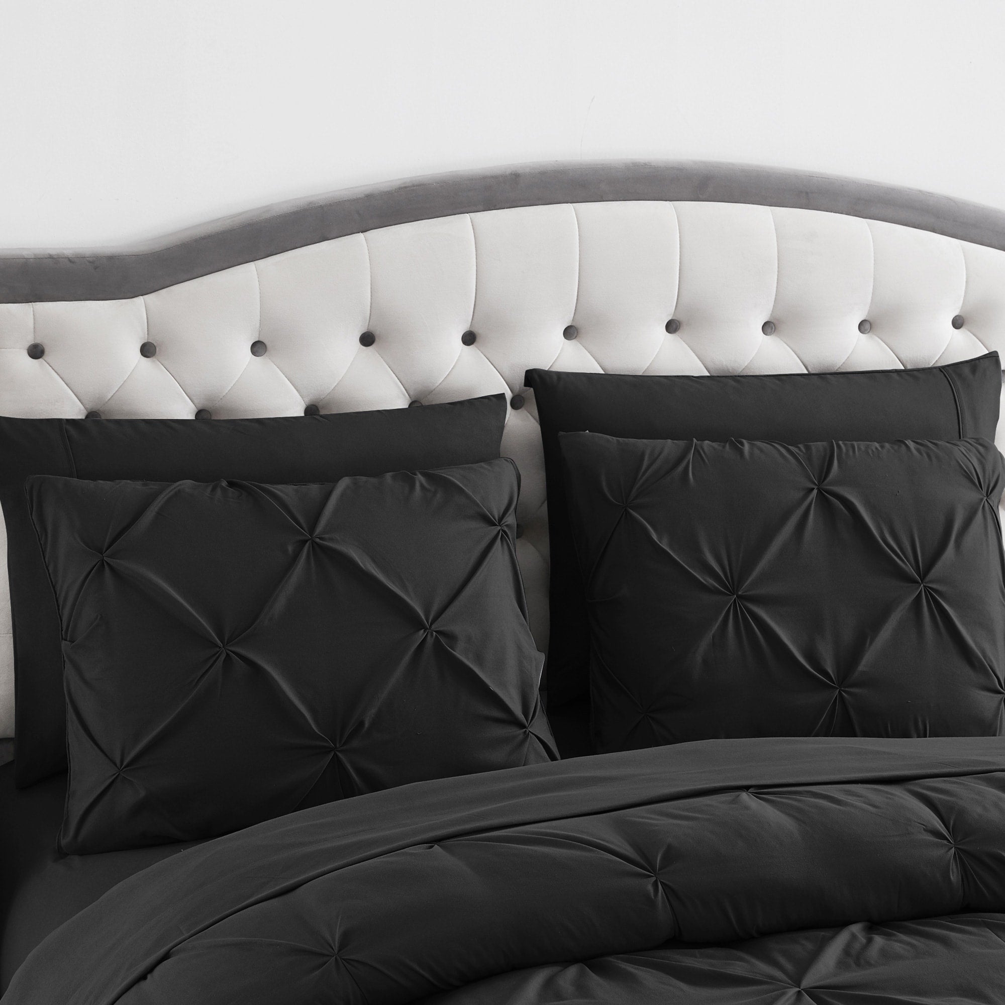 Ensemble de draps et couettes plissés 8 pièces