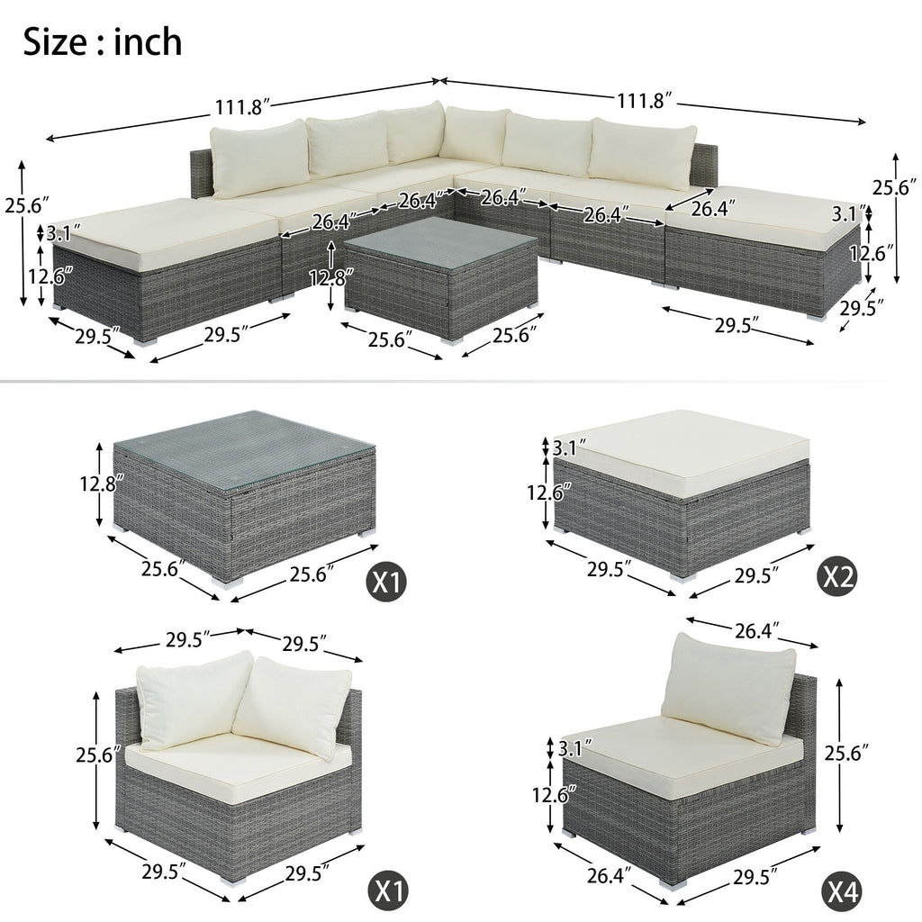 Ensembles de meubles de patio extérieur 8 pièces