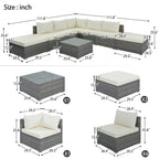 Ensembles de meubles de patio extérieur 8 pièces