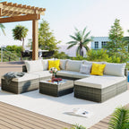 Ensembles de meubles de patio extérieur 8 pièces