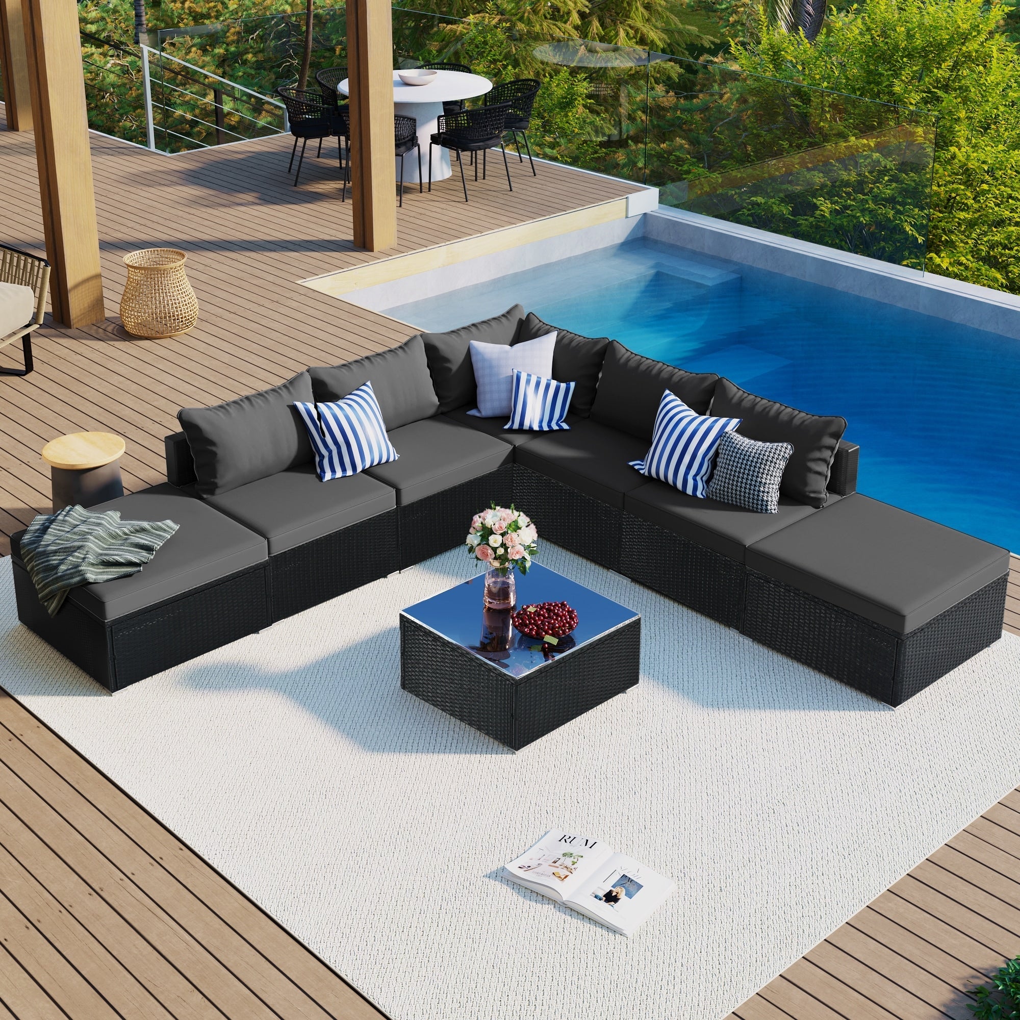 Ensembles de meubles de patio extérieur 8 pièces