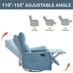 Fauteuil inclinable manuel à 8 points de massage, fauteuil à bascule pivotant en tissu, fauteuil simple avec bascule et chauffage lombaire