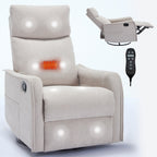 Fauteuil inclinable manuel à 8 points de massage, fauteuil à bascule pivotant en tissu, fauteuil simple avec bascule et chauffage lombaire