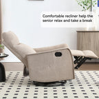 Fauteuil inclinable manuel à 8 points de massage, fauteuil à bascule pivotant en tissu, fauteuil simple avec bascule et chauffage lombaire
