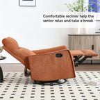 Fauteuil inclinable manuel à 8 points de massage, fauteuil à bascule pivotant en tissu, fauteuil simple avec bascule et chauffage lombaire