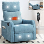 Fauteuil inclinable manuel à 8 points de massage, fauteuil à bascule pivotant en tissu, fauteuil simple avec bascule et chauffage lombaire