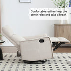 Fauteuil inclinable manuel à 8 points de massage, fauteuil à bascule pivotant en tissu, fauteuil simple avec bascule et chauffage lombaire