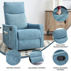Fauteuil inclinable manuel à 8 points de massage, fauteuil à bascule pivotant en tissu, fauteuil simple avec bascule et chauffage lombaire