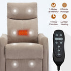 Fauteuil inclinable manuel à 8 points de massage, fauteuil à bascule pivotant en tissu, fauteuil simple avec bascule et chauffage lombaire