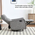 Fauteuil inclinable manuel à 8 points de massage, fauteuil à bascule pivotant en tissu, fauteuil simple avec bascule et chauffage lombaire