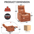 Fauteuil inclinable manuel à 8 points de massage, fauteuil à bascule pivotant en tissu, fauteuil simple avec bascule et chauffage lombaire