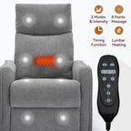 Fauteuil inclinable manuel à 8 points de massage, fauteuil à bascule pivotant en tissu, fauteuil simple avec bascule et chauffage lombaire
