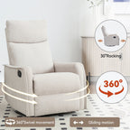 Fauteuil inclinable manuel à 8 points de massage, fauteuil à bascule pivotant en tissu, fauteuil simple avec bascule et chauffage lombaire