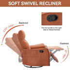 Fauteuil inclinable manuel à 8 points de massage, fauteuil à bascule pivotant en tissu, fauteuil simple avec bascule et chauffage lombaire